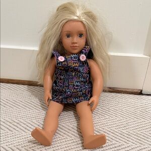 Our narration Blonde Doll with Colorful Dress